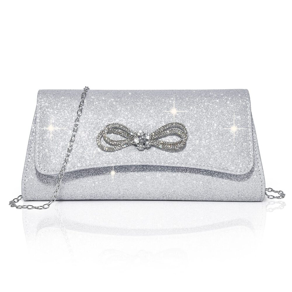9179 Evening Bag Sparkly Bow Clutch Purses Wedding Prom Formal purses